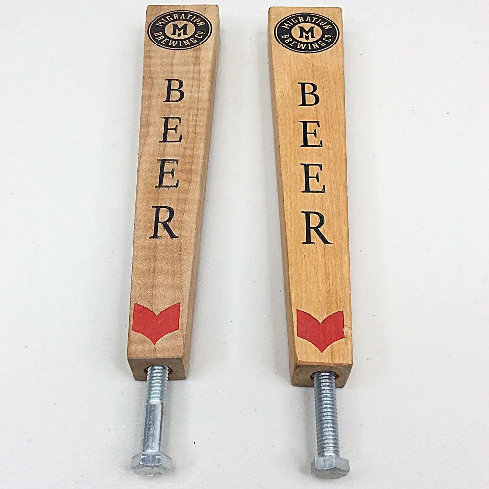 Lot of 2 Migration‎ Brewing Beer Tap Handles Portland Oregon Wood